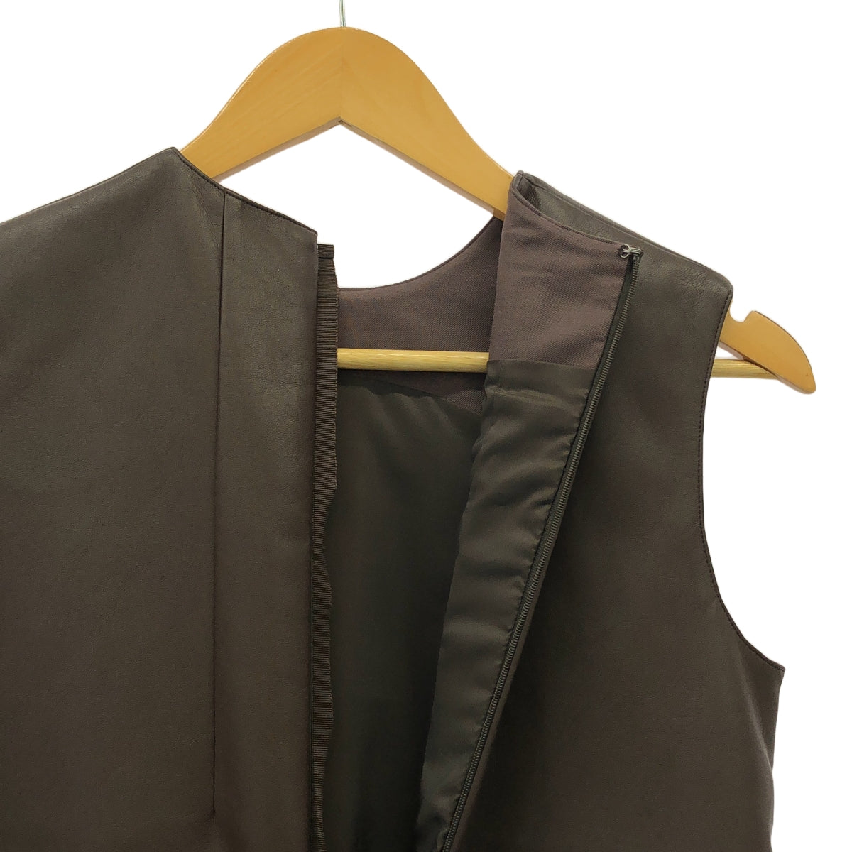 [新品] th 產品 | 仿皮無袖洋裝 | 0 | 棕色 | 女款