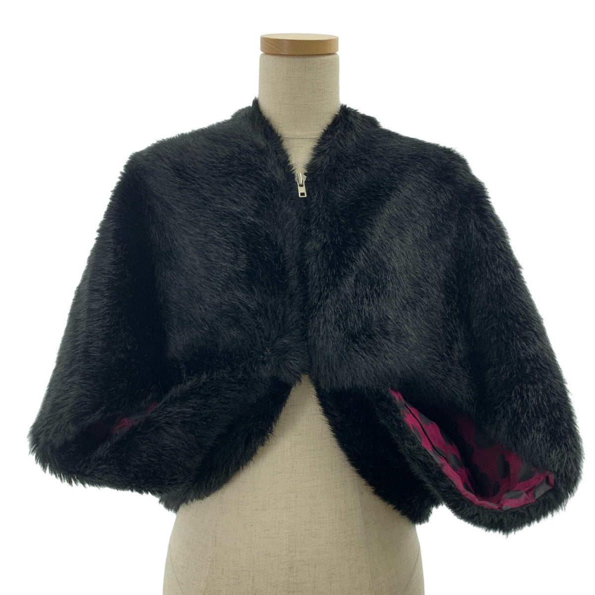 tricot COMME des GARCONS / トリココムデギャルソン | 2004AW | 変形 フルジップ ファー ジャケット / 総柄裏地 | M | レディース