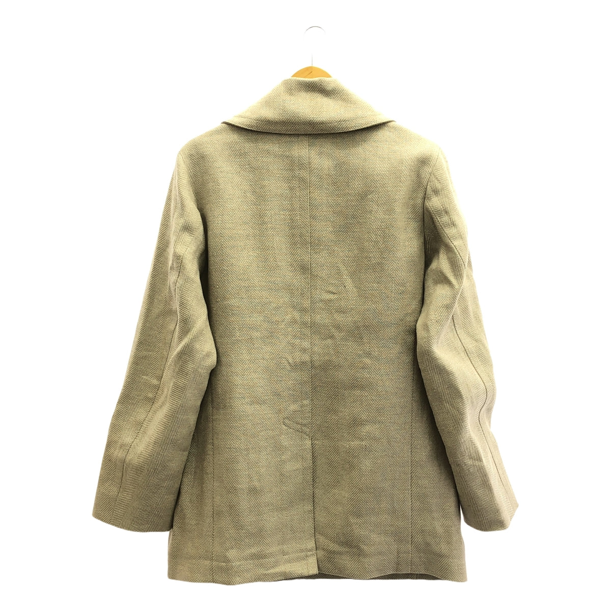 【美品】  HUM VENT / ヒューベント | ヘリンボーン リネン Pコート | 2 | ベージュ | メンズ