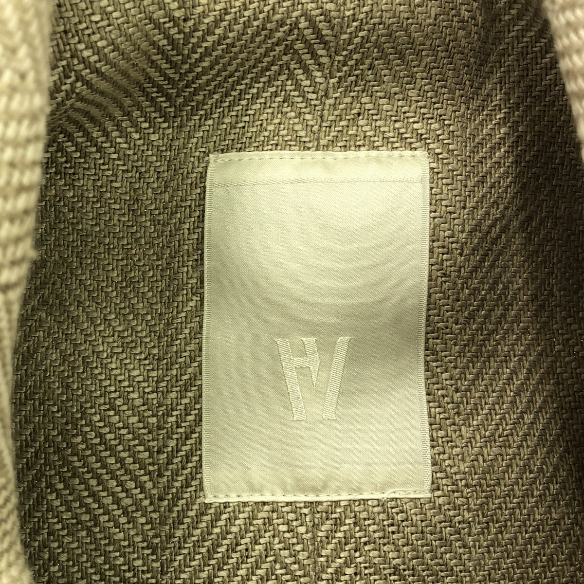 【美品】  HUM VENT / ヒューベント | ヘリンボーン リネン Pコート | 2 | ベージュ | メンズ
