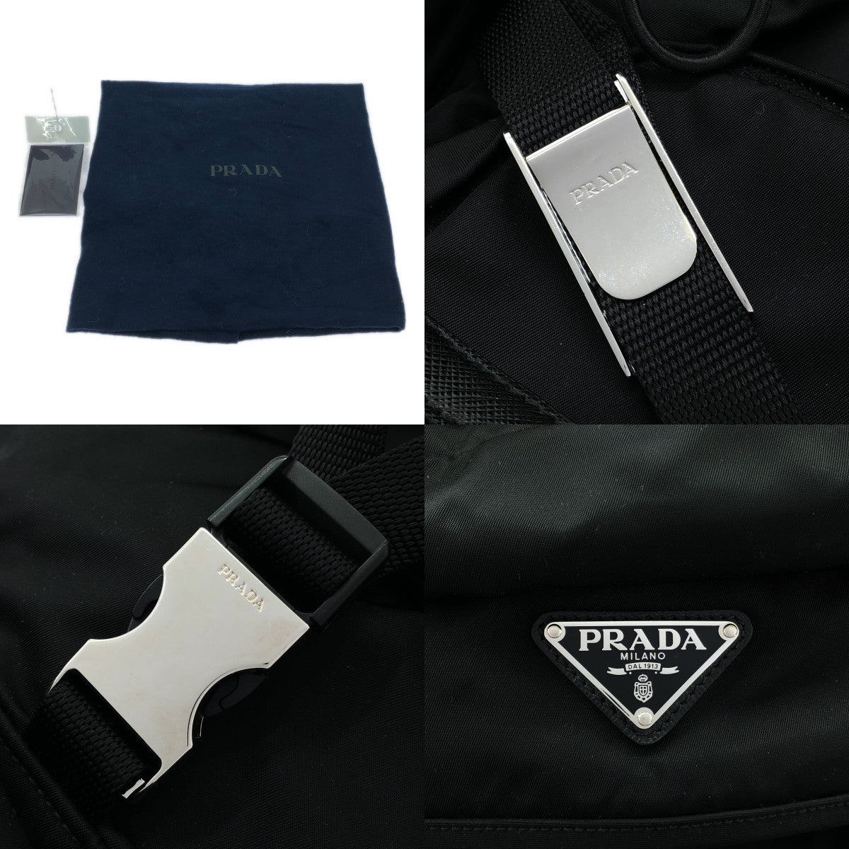 【美品】  PRADA / プラダ | ZAINO Re-Nylon  / 2VZ019 ナイロン マルチポケット バックパック リュック / ユニセックス | NERO | メンズ