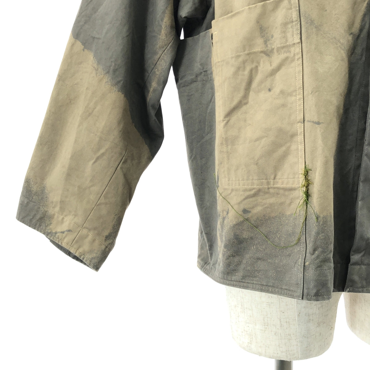 [狀況極佳] amachi. / Amachi | 超大連身夾克 | 3 碼 | 灰色/棕色 | 男款