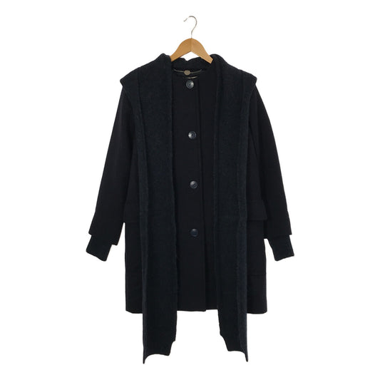 STELLA McCARTNEY | Knitted hooded long coat | 38 | Navy | Women's