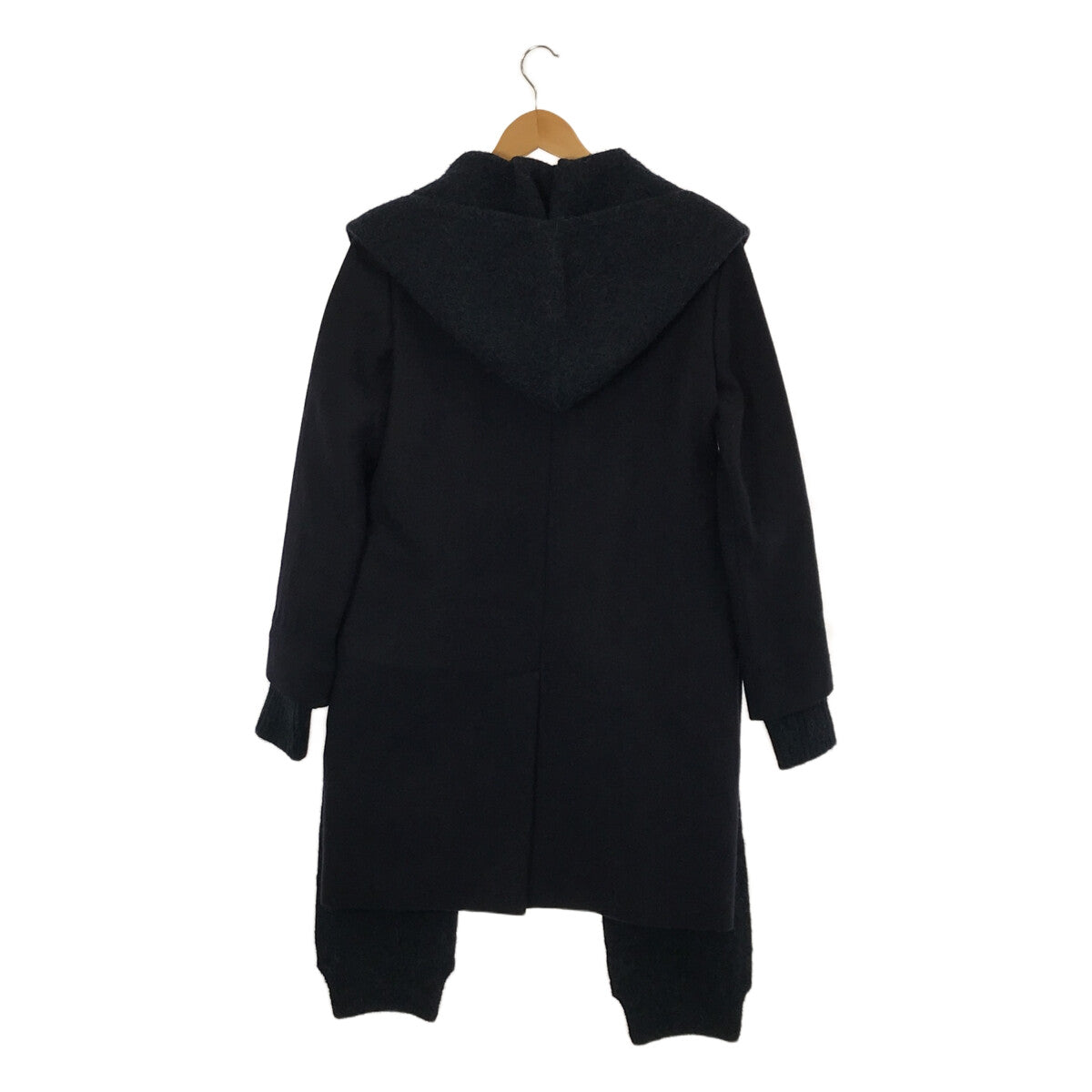 STELLA McCARTNEY | Knitted hooded long coat | 38 | Navy | Women's