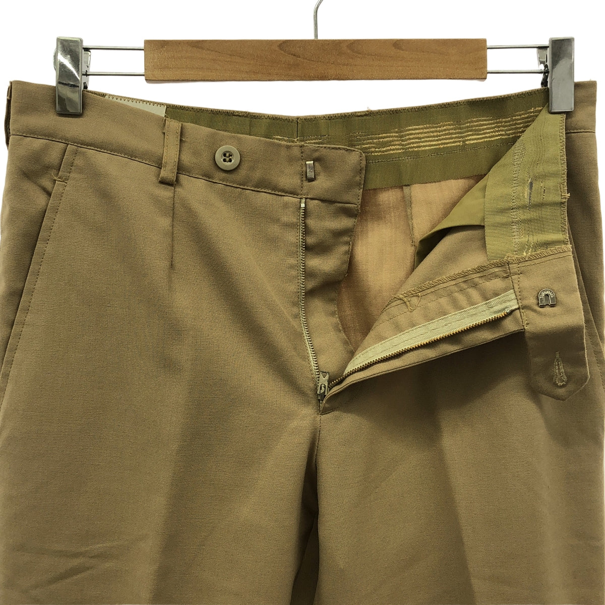 FRENCH ARMY / フランス軍 | 70s ヴィンテージ PAUL BOYE 1タック スラックス | 80C | ベージュ | メンズ
