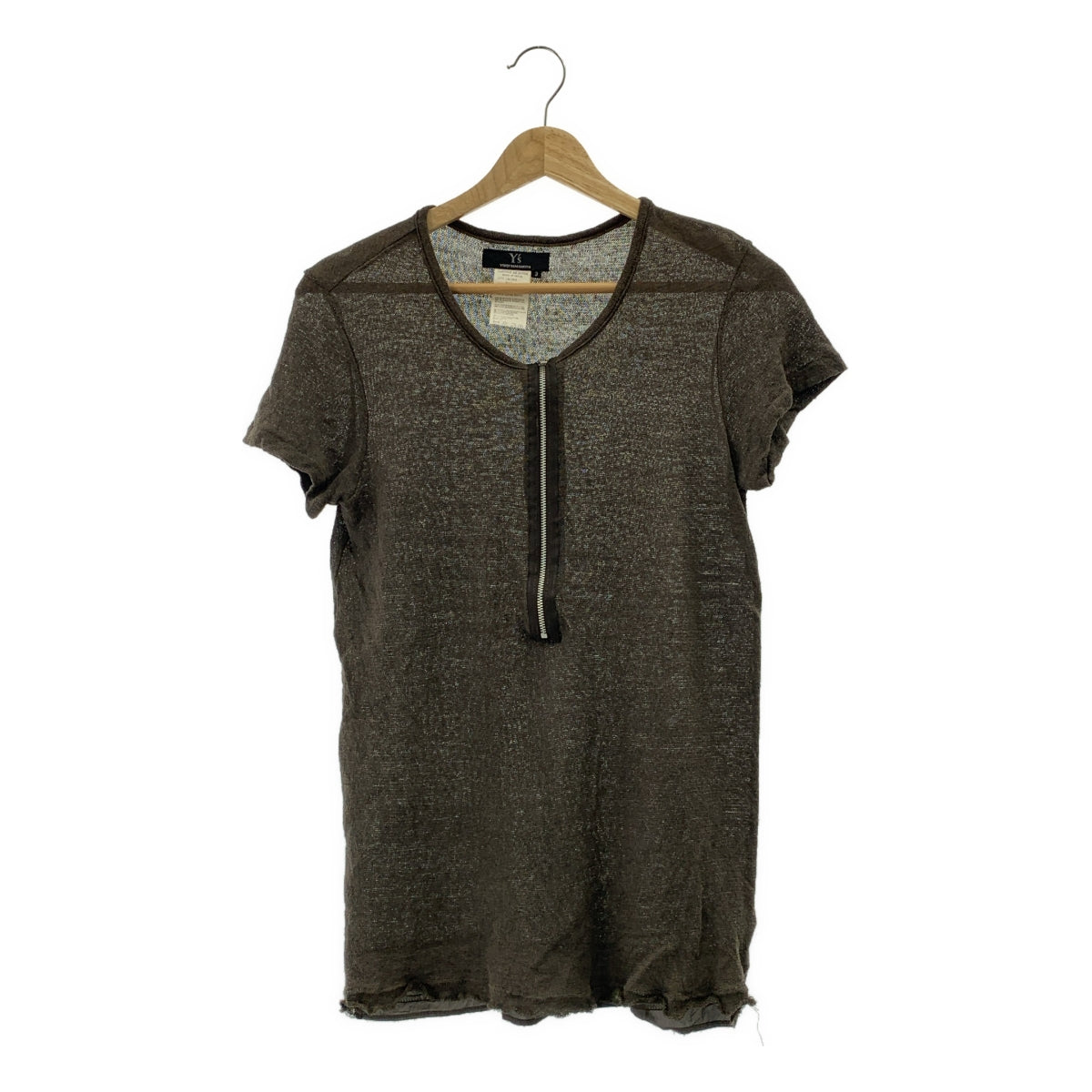 Y's / Y's Yohji Yamamoto | 2011秋冬系列 | 亞麻拉鍊網眼針織衫 | 3碼 | 女款