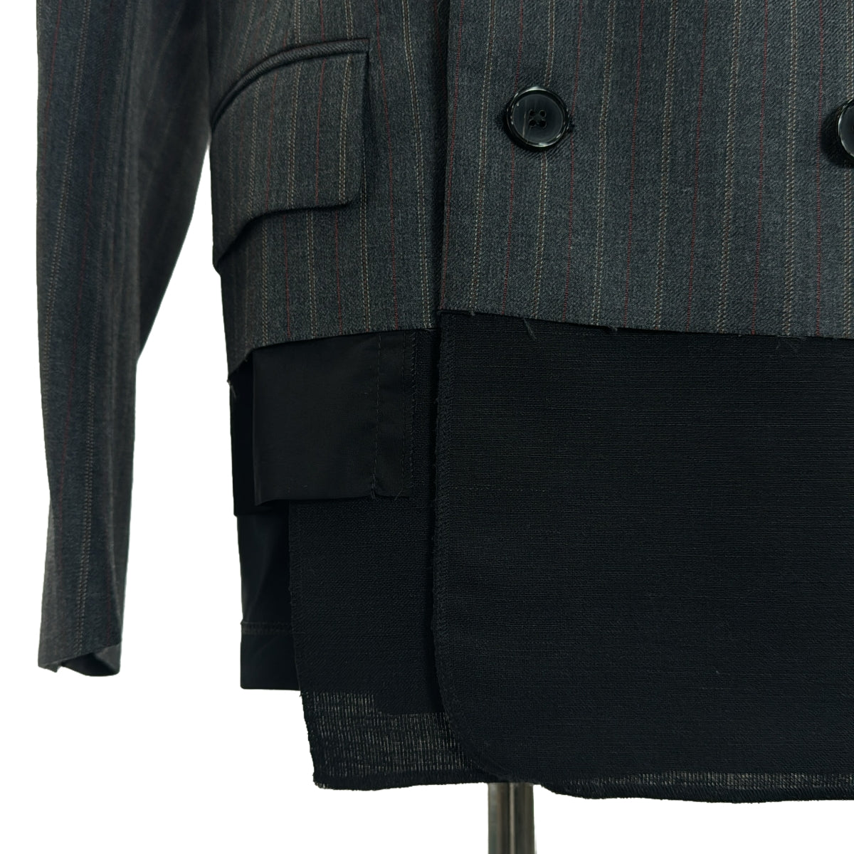 [狀況良好] Maison Margiela | 2024SS |羊毛條紋西裝外套 / 雙層夾克 / 全襯裡 | 42 |灰色 |女性的