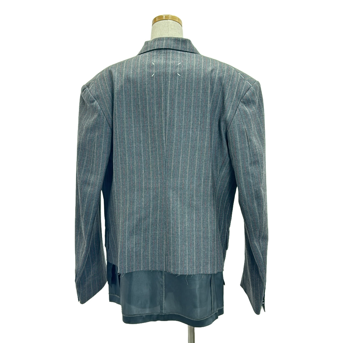 [狀況良好] Maison Margiela | 2024SS |羊毛條紋西裝外套 / 雙層夾克 / 全襯裡 | 42 |灰色 |女性的