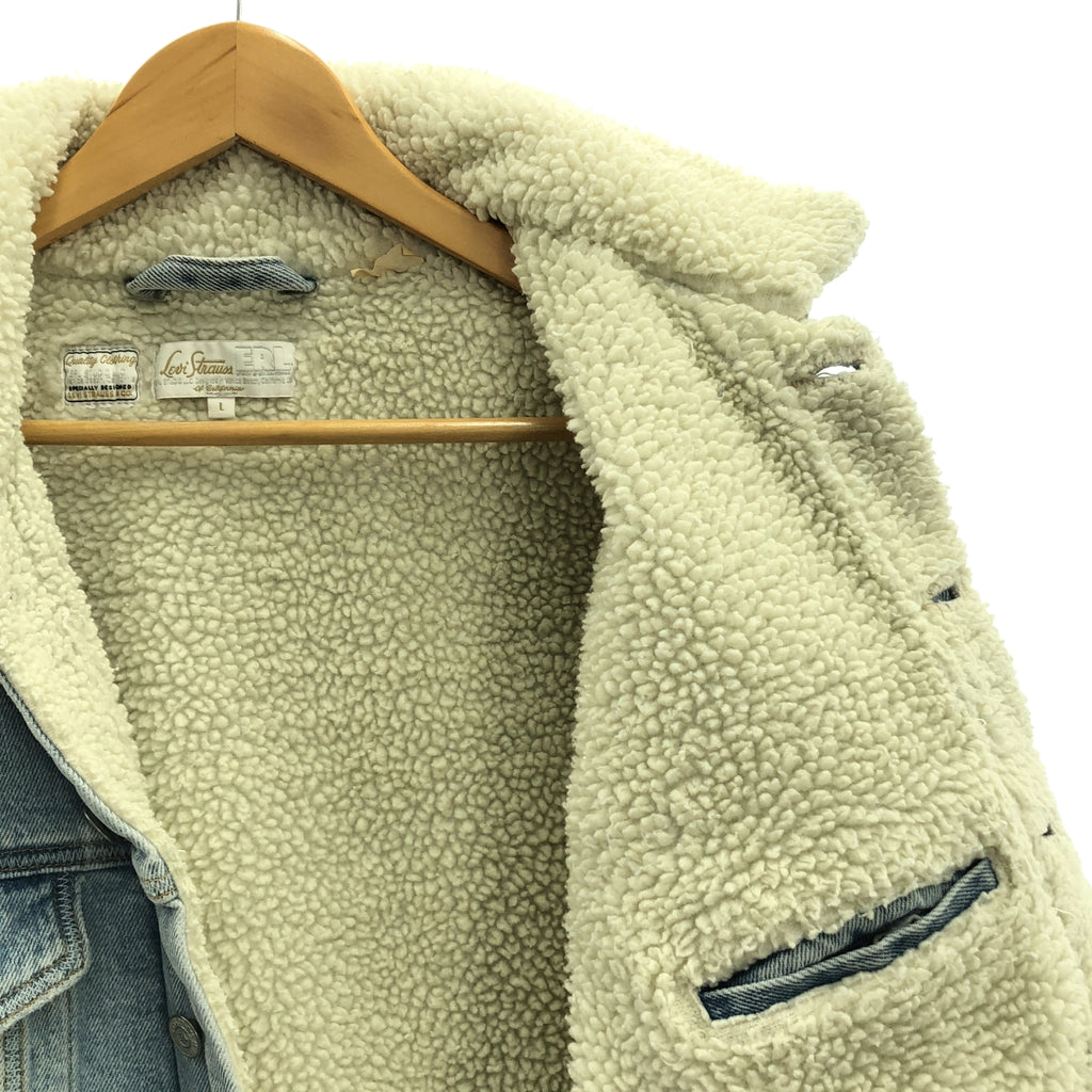 ERL / イーアールエル | × Lev's リーバイス Sherpa Trucker DENIM シェルパ トラッカー ボア デニムジャケット | L | メンズ