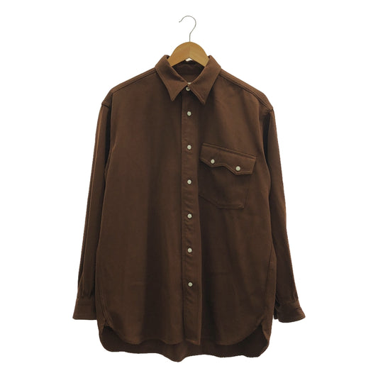 unfil | Wool gabardine oversized western shirt | Size 4 | Brown | Men's