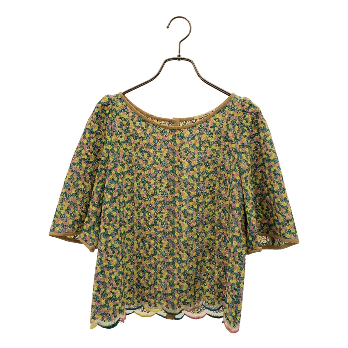 【美品】  mina perhonen / ミナペルホネン | skyful シルク エンブロイダリー シャツ | 38 | マルチカラー | レディース