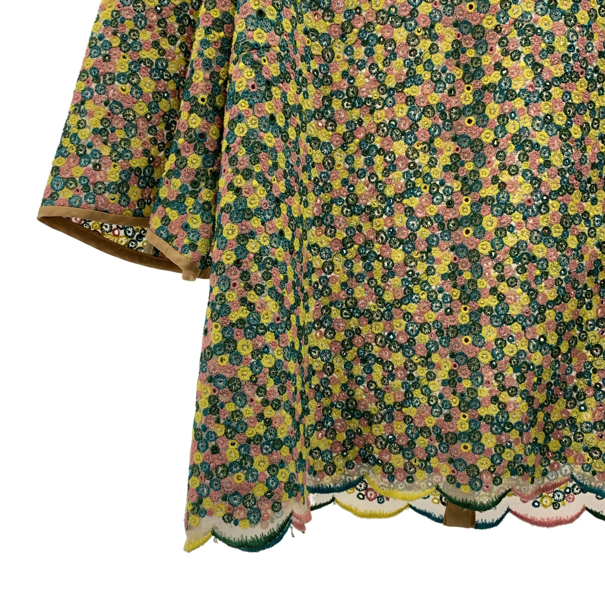 【美品】  mina perhonen / ミナペルホネン | skyful シルク エンブロイダリー シャツ | 38 | マルチカラー | レディース