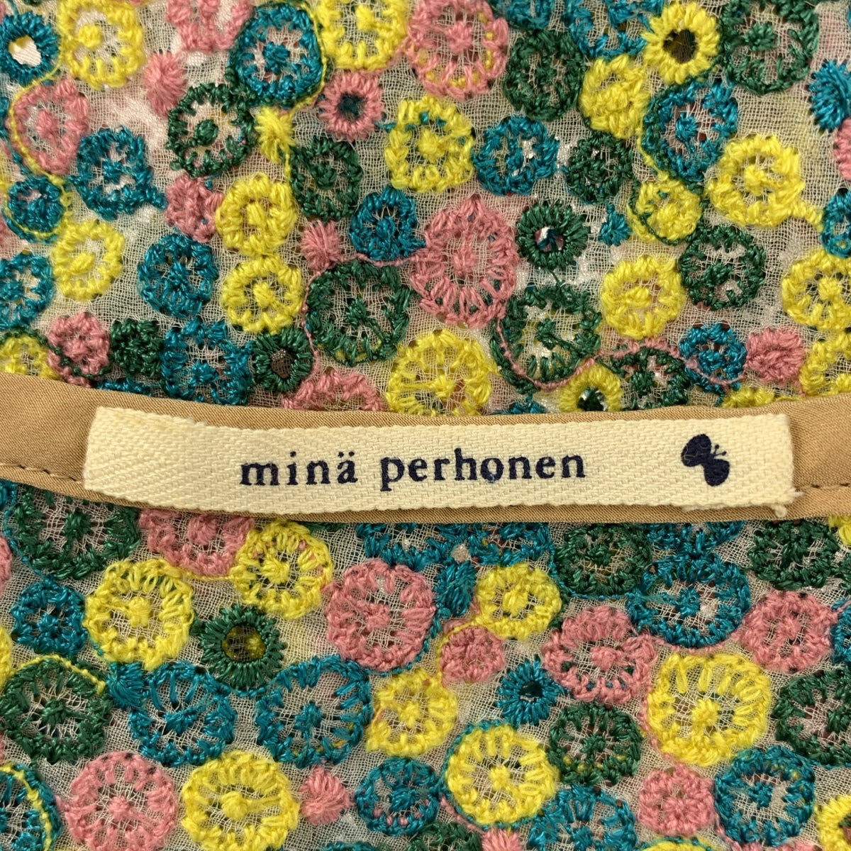 【美品】  mina perhonen / ミナペルホネン | skyful シルク エンブロイダリー シャツ | 38 | マルチカラー | レディース