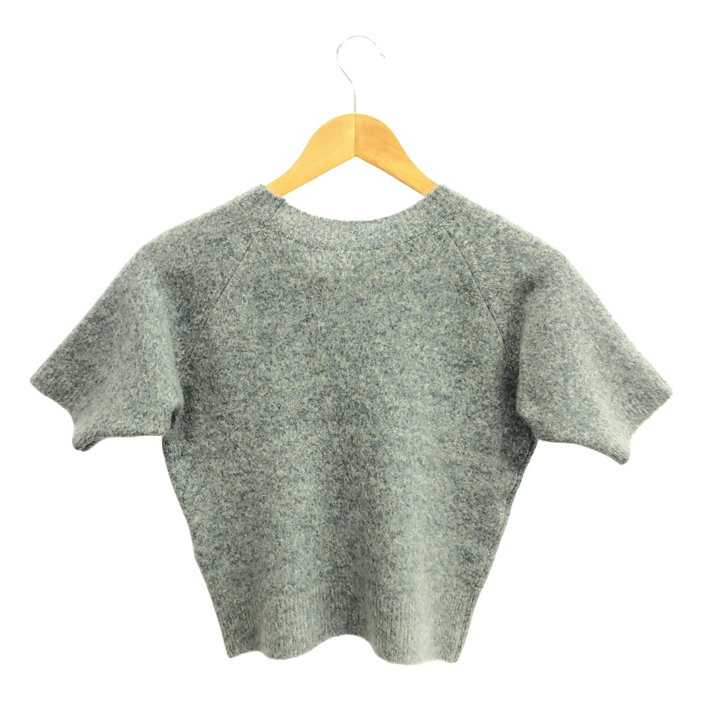 【미품】 AURALEE / 오라리 | 2023AW | MILLED YAK CASHMERE KNIT TEE / 캐시미어 니트 풀오버 | 1 | LIGHT BLUE | 여성