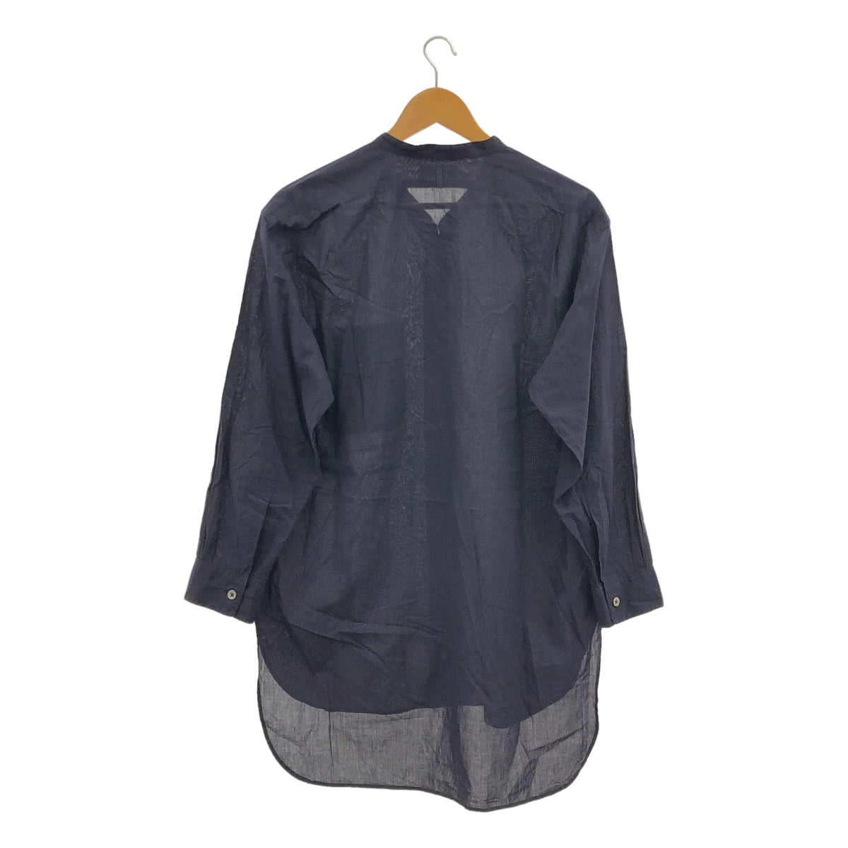 MARGARET HOWELL / マーガレットハウエル | 2020AW | コットン バンドカラー ロング シャツ | 1 | ダークネイビー | レディース