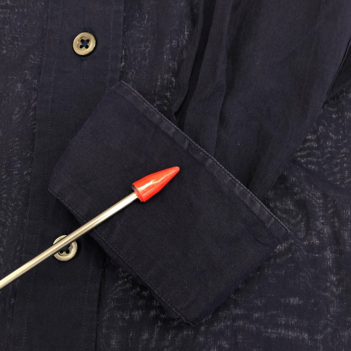 MARGARET HOWELL / 마가렛 하웰 | 2020AW | 코튼 밴드 컬러 롱 셔츠 | 1 | 다크 네이비 | 여성