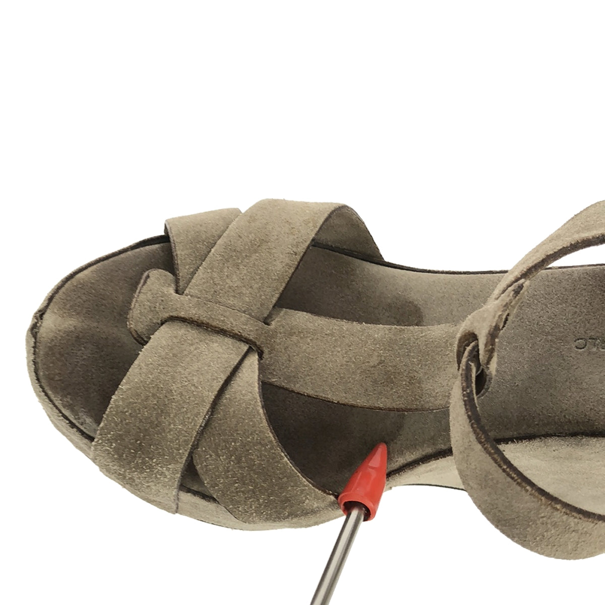 ROBERTO DEL CARLO / ロベルトデルカルロ | スエードレザー Tストラップ ウェッジソールサンダル | 36 | グレー | レディース