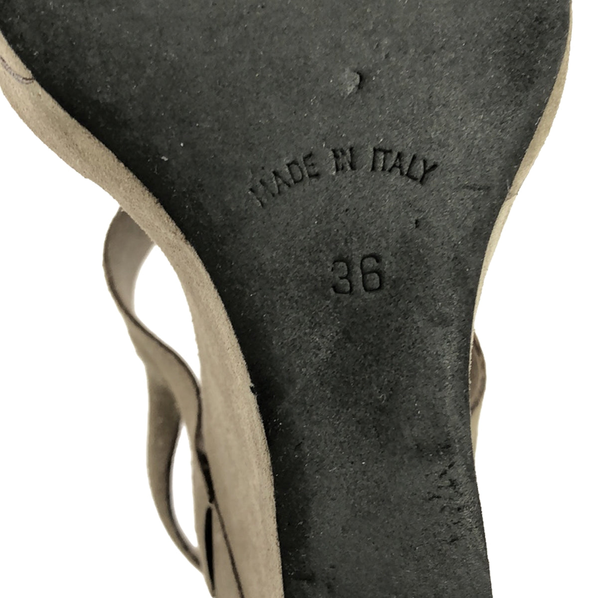 ROBERTO DEL CARLO / ロベルトデルカルロ | スエードレザー Tストラップ ウェッジソールサンダル | 36 | グレー | レディース