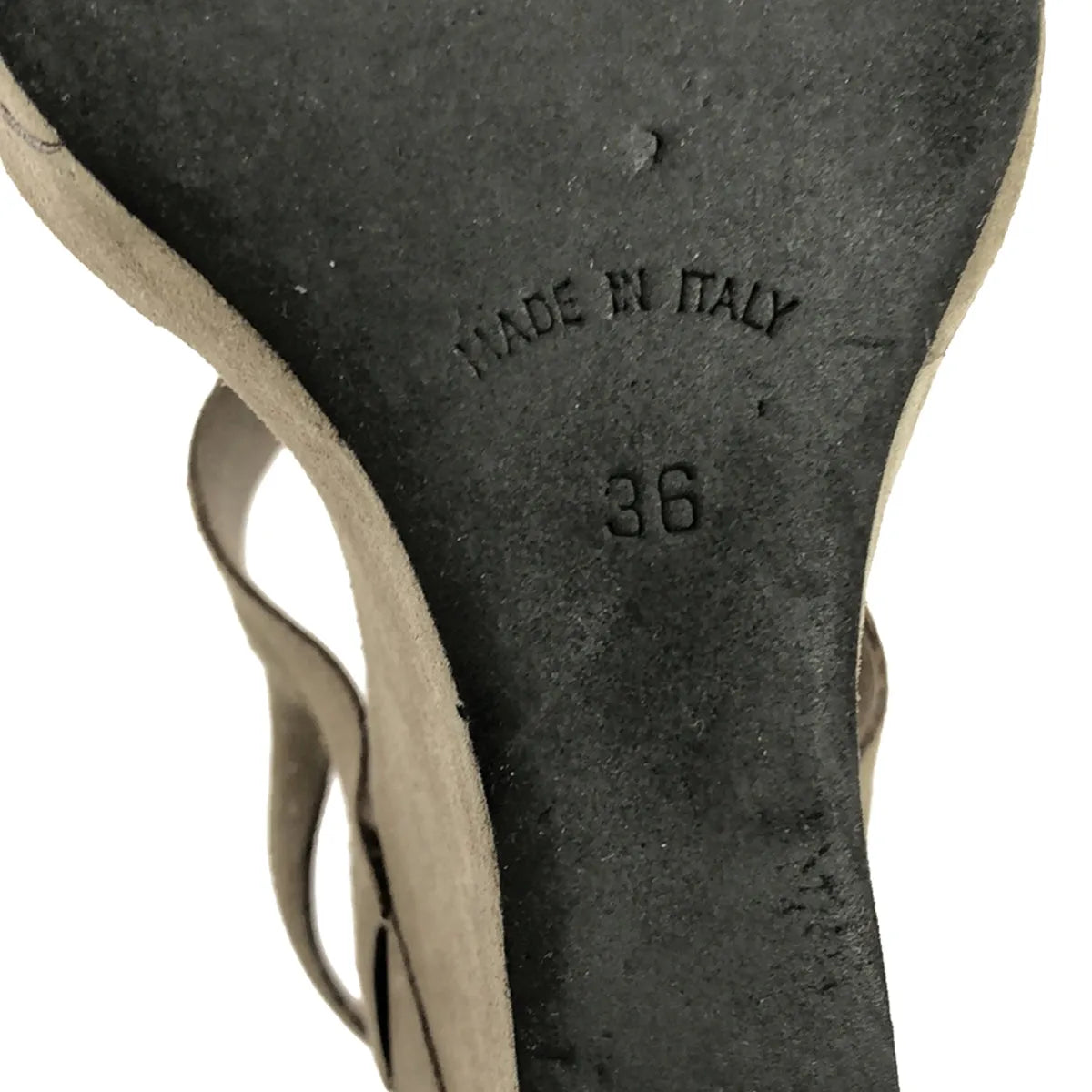 羅伯托·德爾卡洛 |絨面革 T 型帶坡跟涼鞋 |尺寸 36 |灰色 |女性的