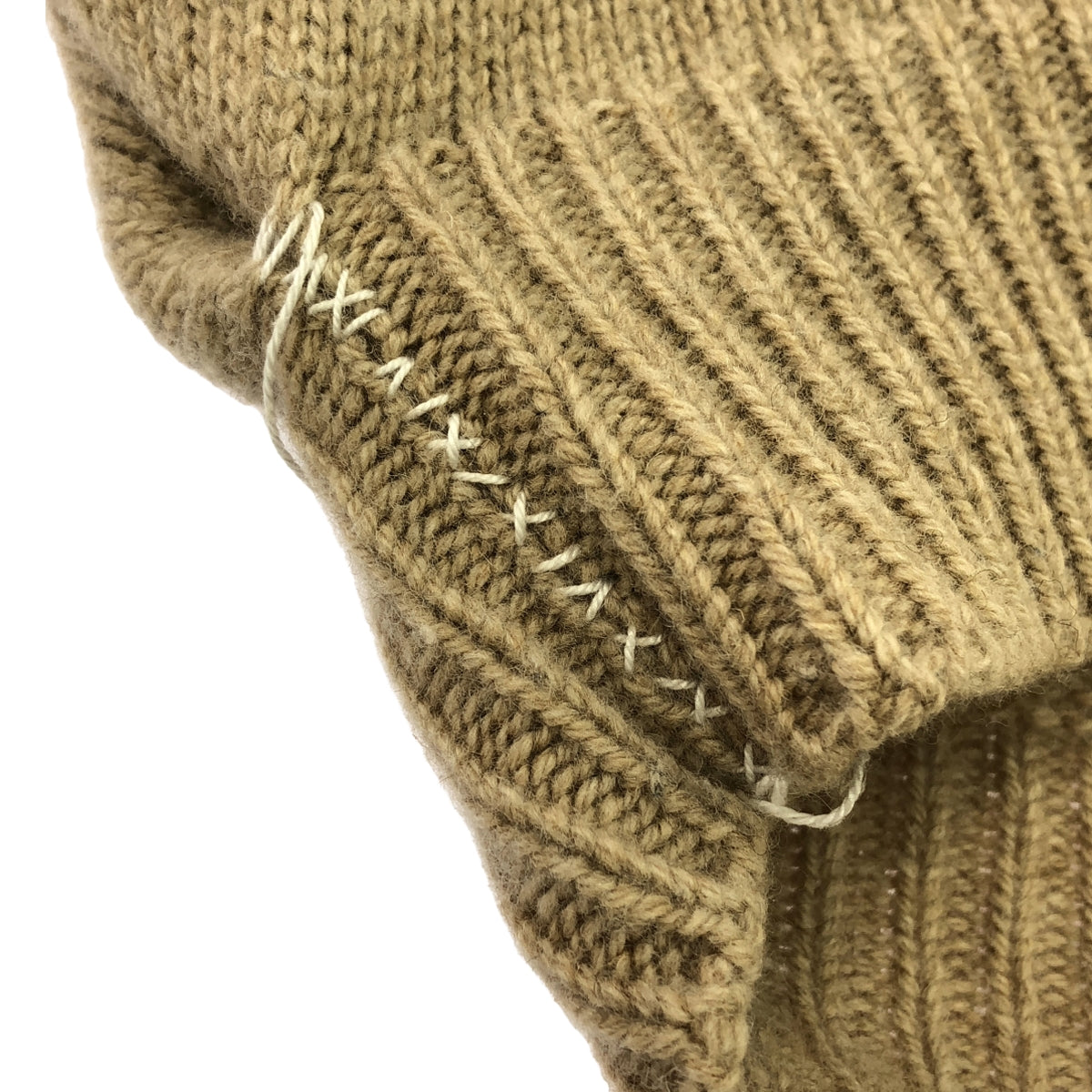 Maison Margiela / 메종 마르젤라 | 2020AW | 울 스티치 워크 니트 풀오버 | XS | 베이지 | 여성