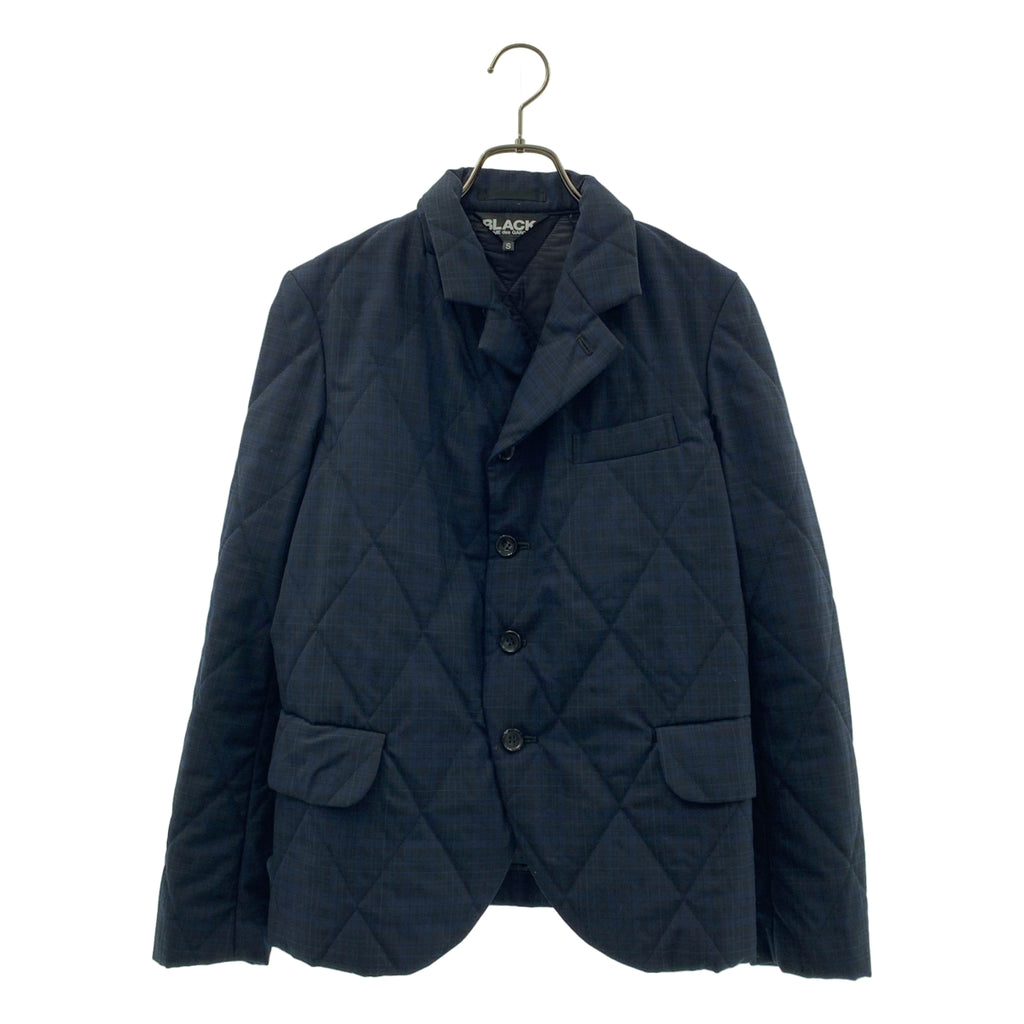 【미품】 BLACK COMME des GARCONS / 블랙콤 데 걸슨 | 2022AW | 총 무늬 안솜 퀼팅 싱글 브레스트 재킷 | S | 네이비 / 블랙 |