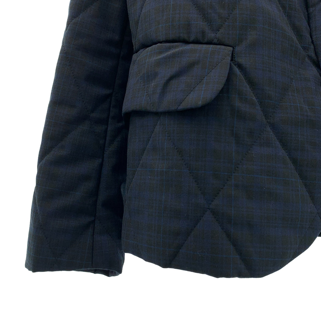 【미품】 BLACK COMME des GARCONS / 블랙콤 데 걸슨 | 2022AW | 총 무늬 안솜 퀼팅 싱글 브레스트 재킷 | S | 네이비 / 블랙 |