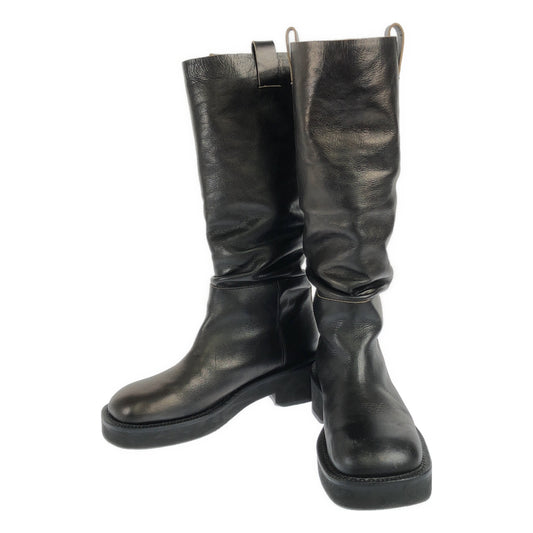 MM6 Maison Margiela / MM6 Maison Margiela | Square Toe Leather Long Boots | 40 | Black | Men's