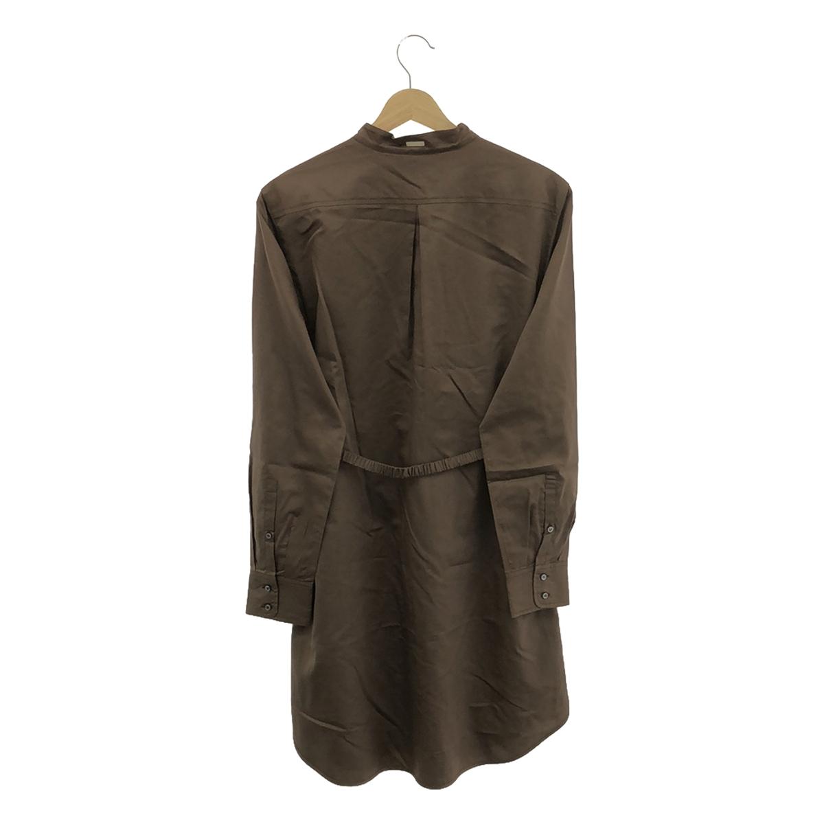 S MAX MARA | Belted stand-up collar long shirt | Grey | Women's