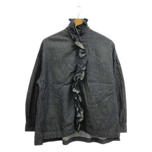 TOUJOURS / Toujou | Ruffle Shirt / Ruffled Gathered Denim Shirt Blouse | 1 | Women's