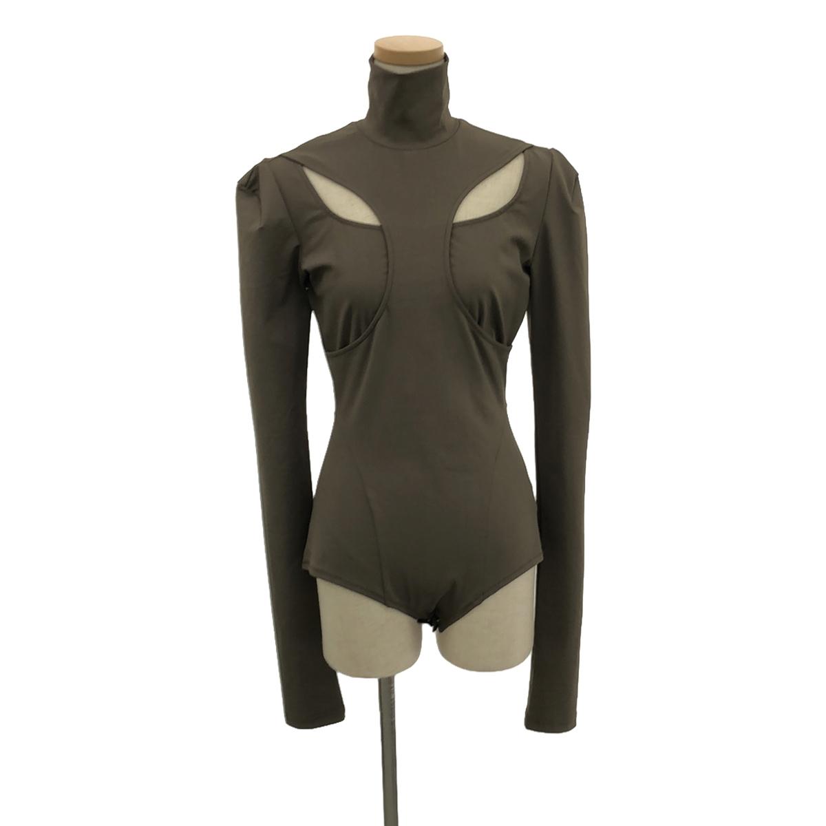 FETICO / Fetiko | WOOL LAYERED BODY SUITS Turtleneck bodysuit cut and sew | 1 | Khaki | Women's