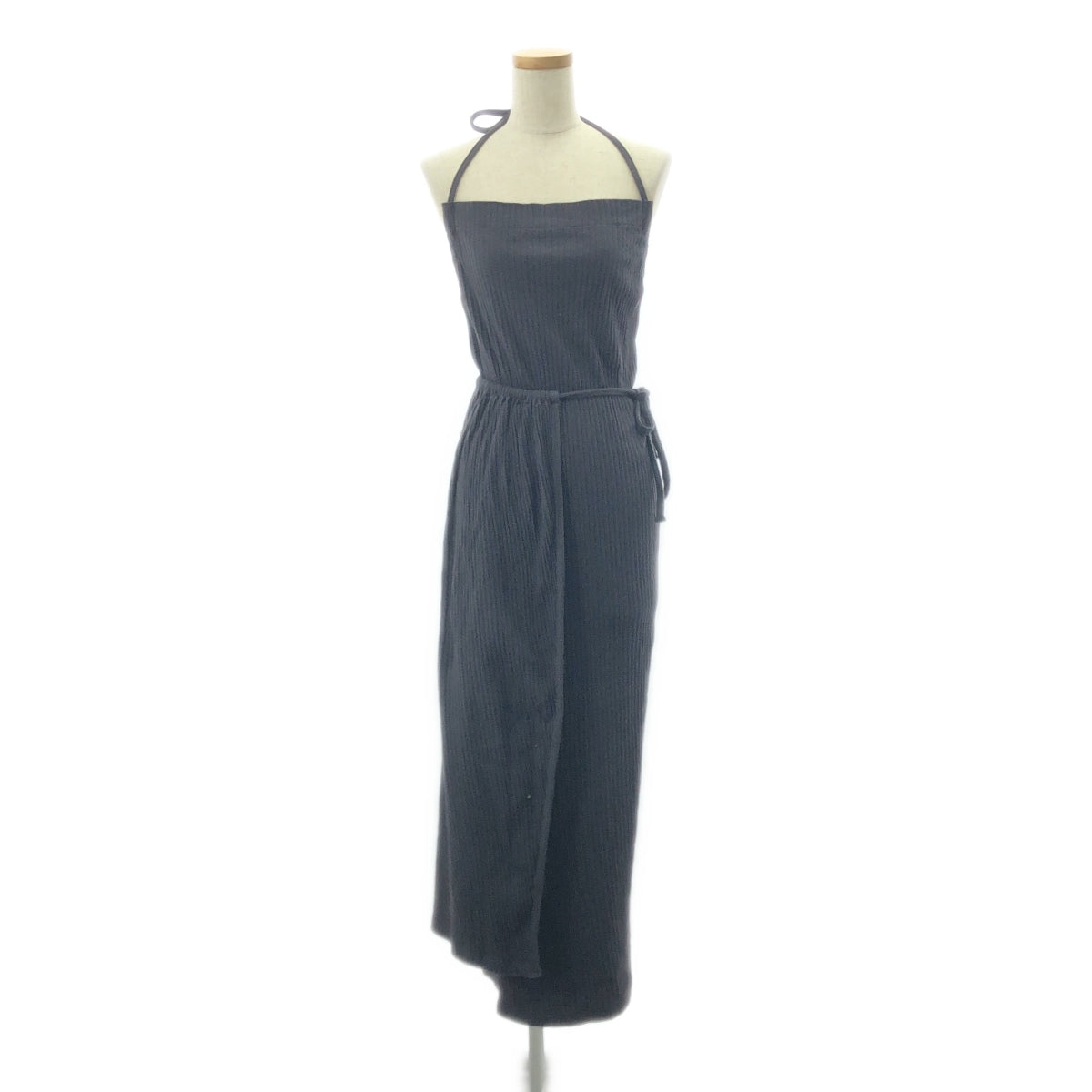 BASErange / ベースレンジ | HONDA APRON DRESS リブ エプロン ワンピース | S | ブラック | レディース