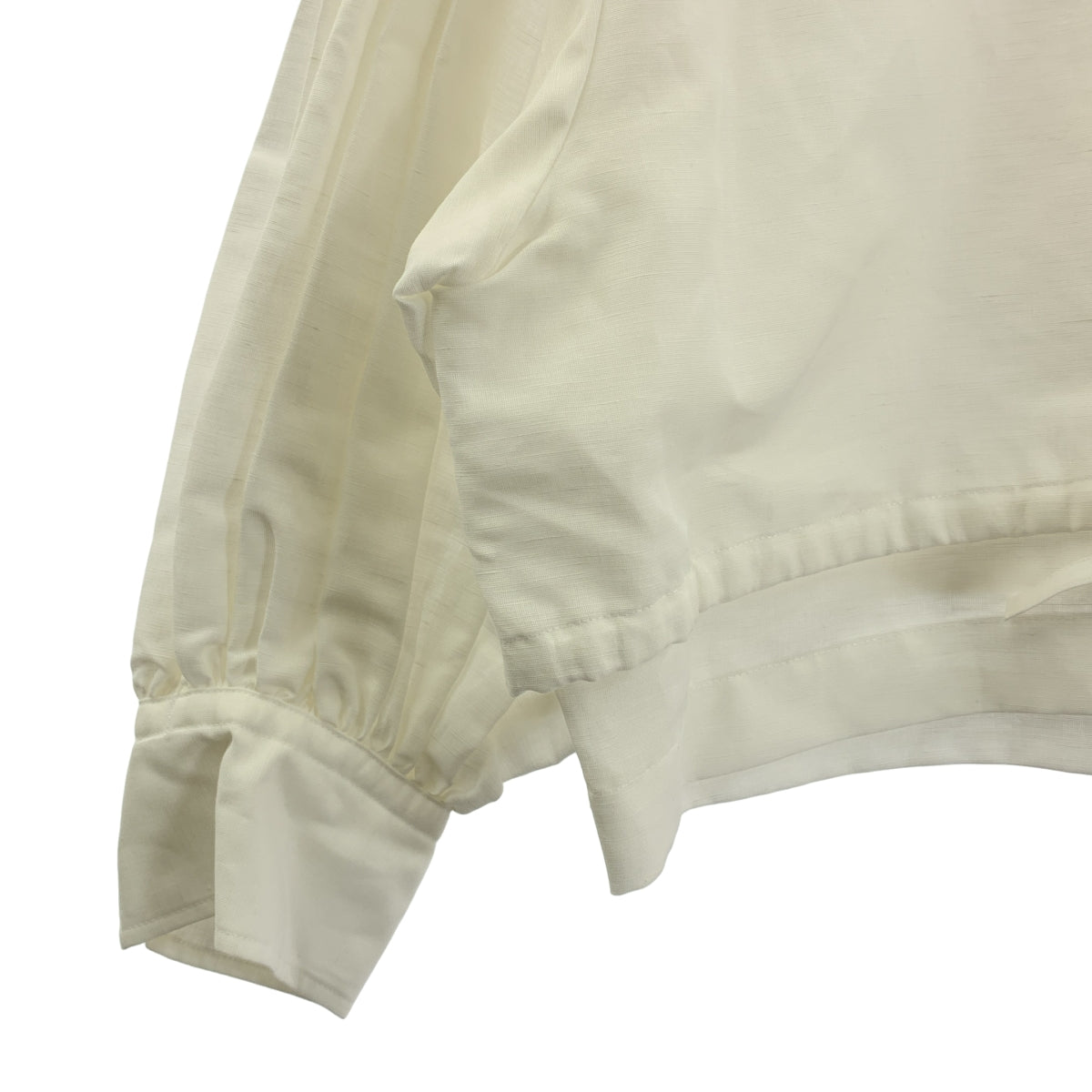 HYKE / 하이크 | 2024SS | C/L BALLOON SLEEVE BLOUSE 린넨 코튼 밴드 컬러 셔츠 | 1 | 여성