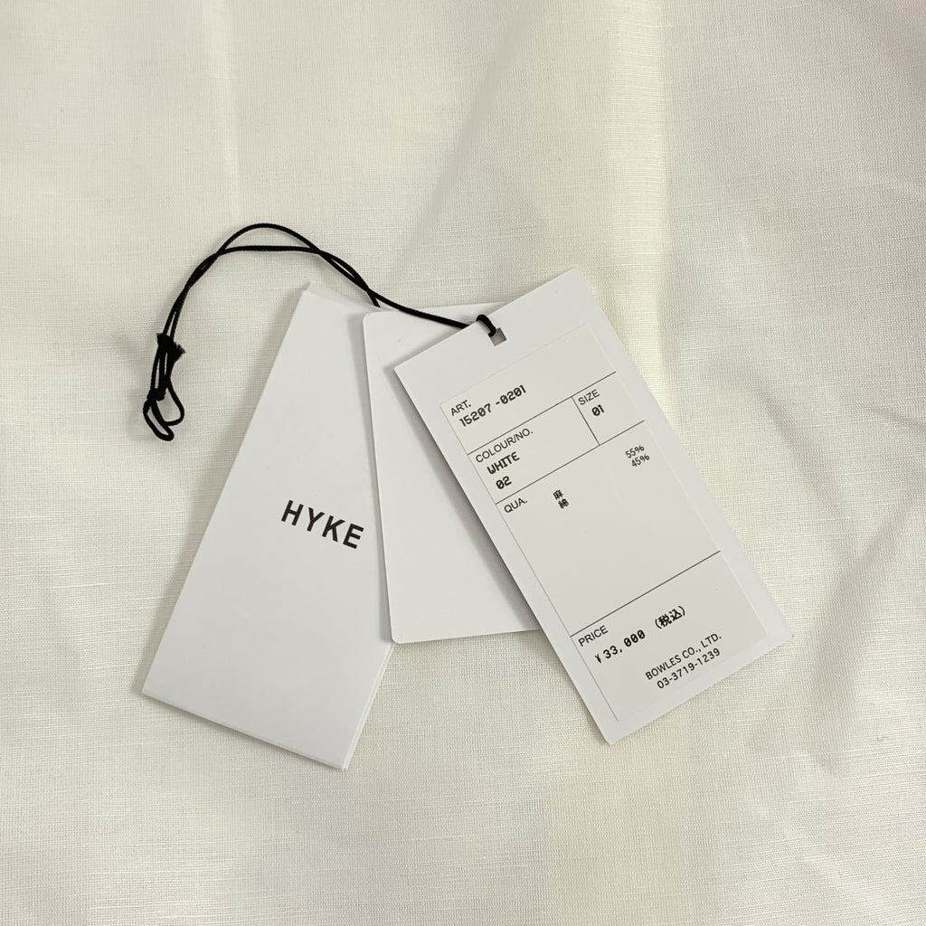 HYKE / 하이크 | 2024SS | C/L BALLOON SLEEVE BLOUSE 린넨 코튼 밴드 컬러 셔츠 | 1 | 여성