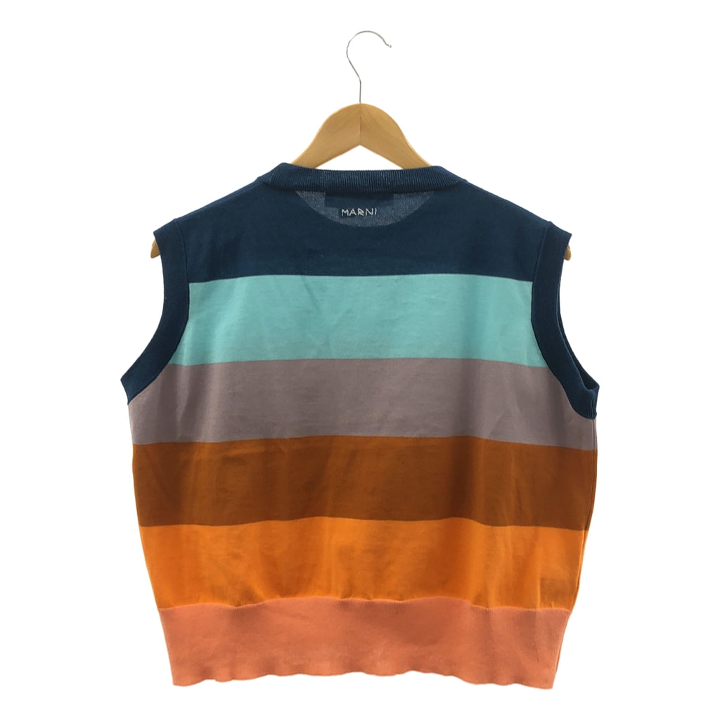 MARNI / 마르니 | 2023SS | 코튼 백 로고 크루넥 오버 니트 베스트 | 44 | 여성