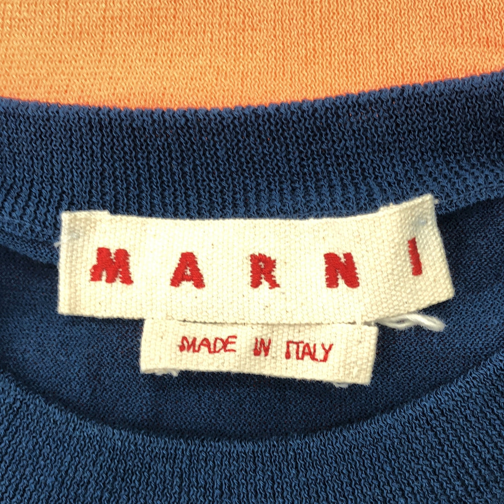 MARNI / 마르니 | 2023SS | 코튼 백 로고 크루넥 오버 니트 베스트 | 44 | 여성