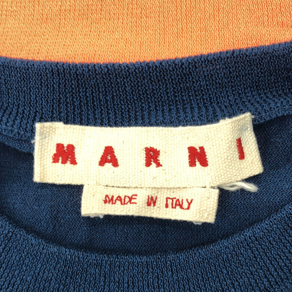 MARNI / 마르니 | 2023SS | 코튼 백 로고 크루넥 오버 니트 베스트 | 44 | 여성