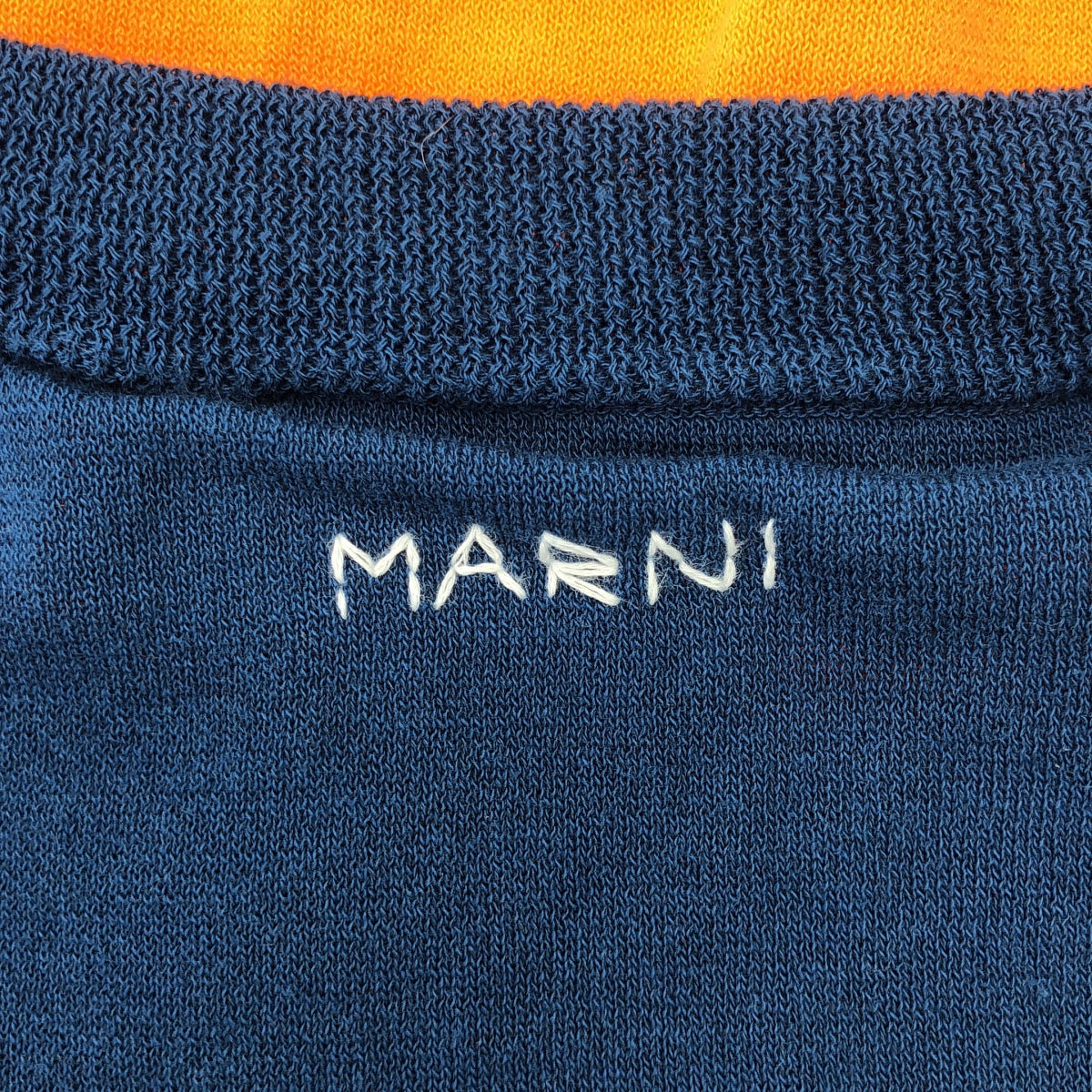 MARNI / 마르니 | 2023SS | 코튼 백 로고 크루넥 오버 니트 베스트 | 44 | 여성