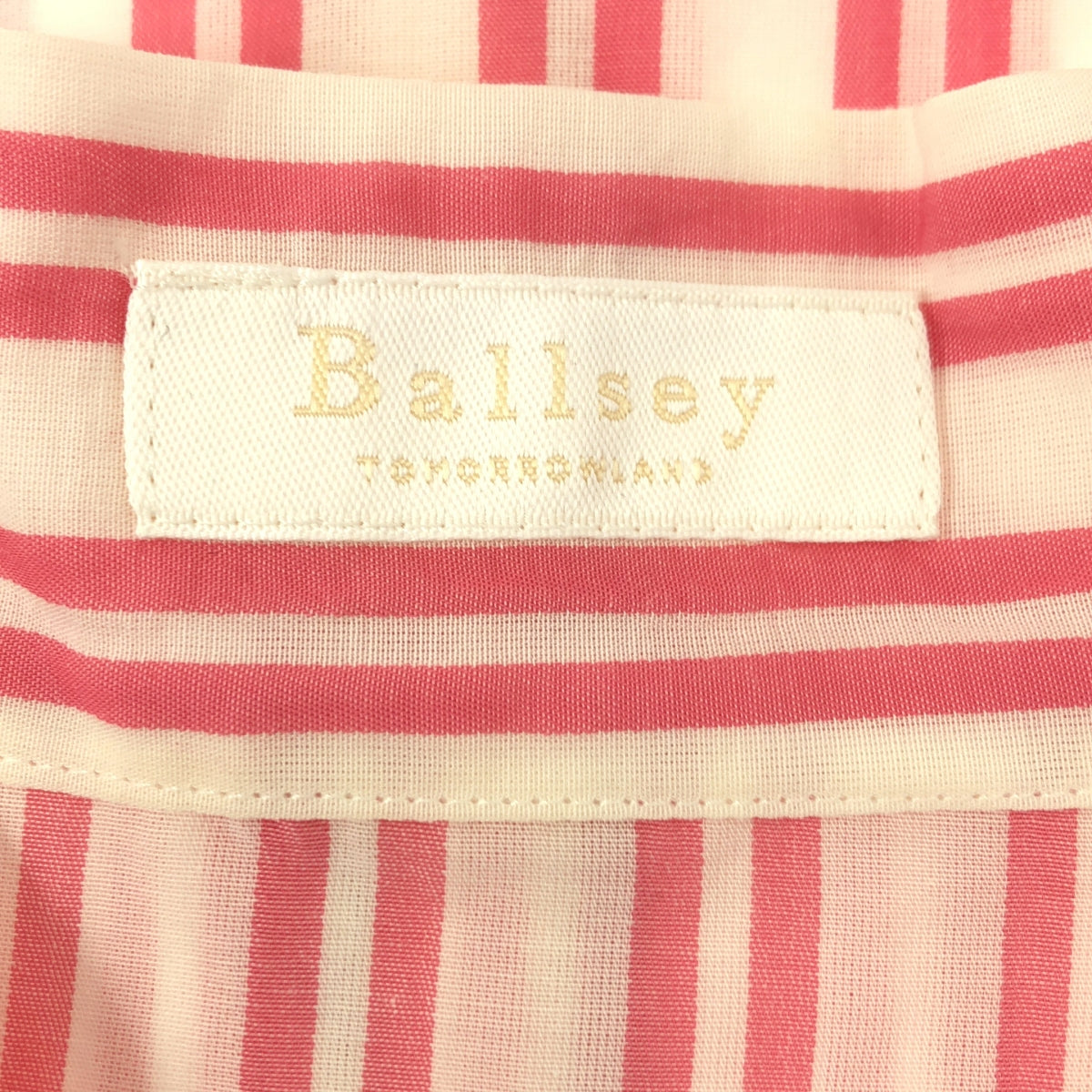Tomorrowland BALLSEY / トゥモローランドボールジー | 2022SS | ダブルストライプ ボウタイブラウス | 36 | ピンク / ホワイト | レディース