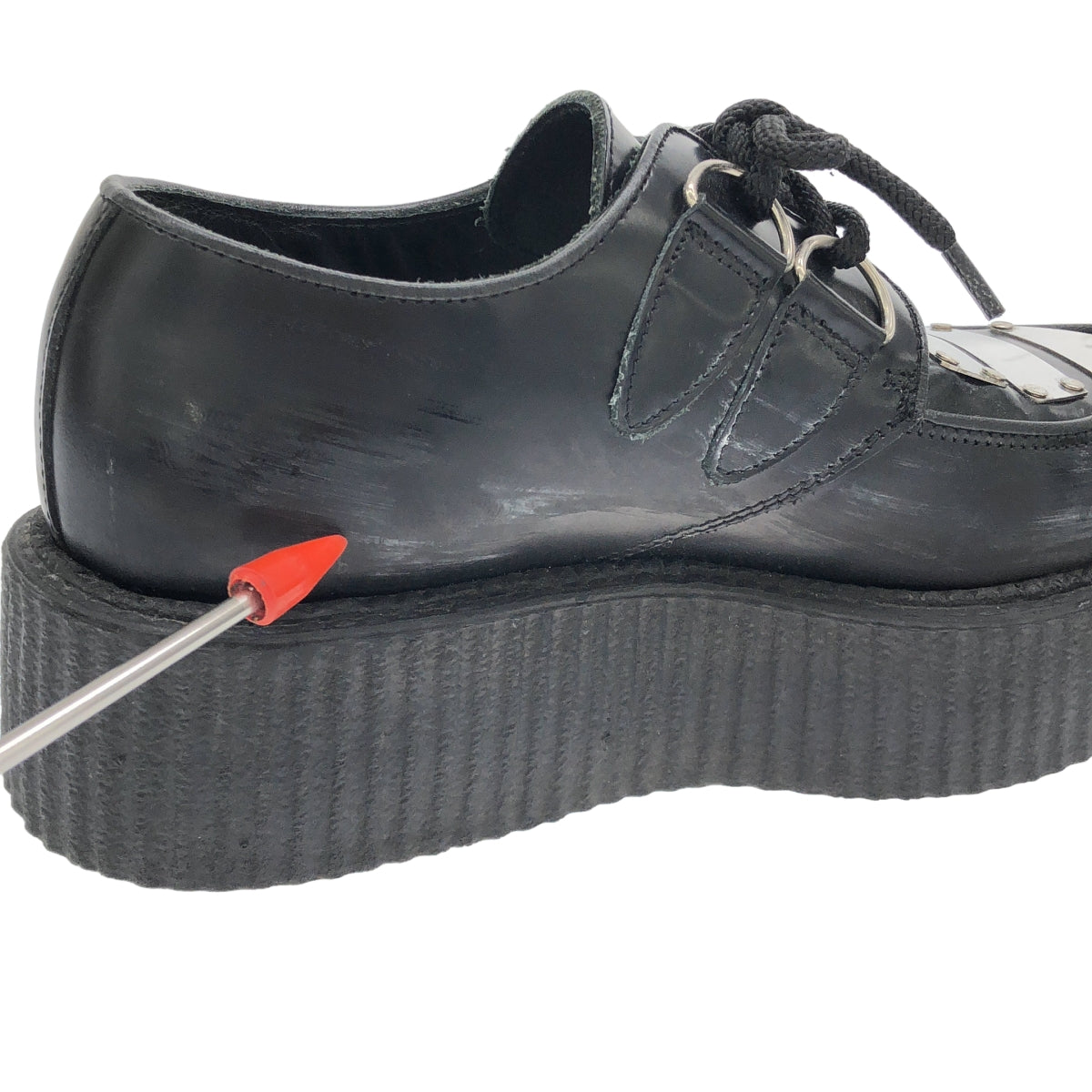 LIMI feu / 리미푸 | × UNDER GROUND / 언더그라운드 가죽 플레이트 장식 플랫폼 신발 가죽 신발 | 5 | 블랙 | 여성