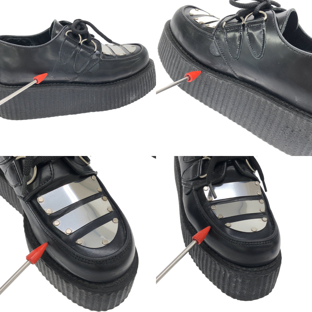 LIMI feu / 리미푸 | × UNDER GROUND / 언더그라운드 가죽 플레이트 장식 플랫폼 신발 가죽 신발 | 5 | 블랙 | 여성