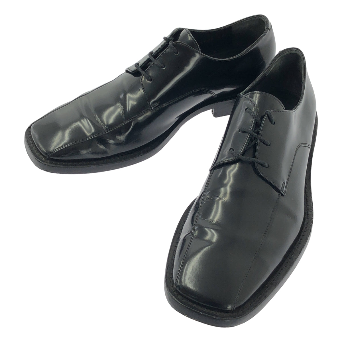 BALENCIAGA / バレンシアガ | Leather Derby Shoes スクエアトゥ ダービーシューズ / 541303 | 40 | ブラック | メンズ
