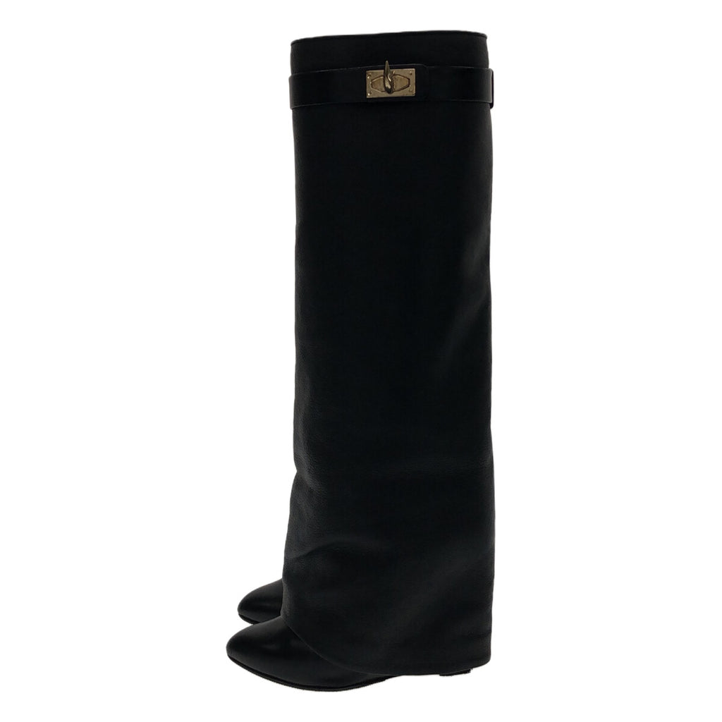 紀梵希 |粒面皮革 SHARK ROCK 長靴 | 36 |黑色 |女的