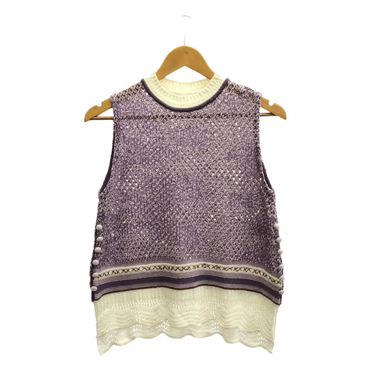 Mame Kurogouchi / マメクロゴウチ | 2019SS | Sleeveless Scala Knit Tops ニットベスト | 1 | レディース