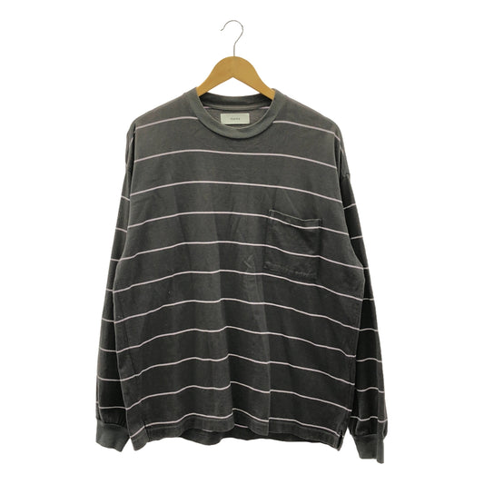 marka / マーカ | 2022AW | BORDER TEE L/S / オーバーシルエット クルーネック カットソー | 1 | グレー系 | メンズ