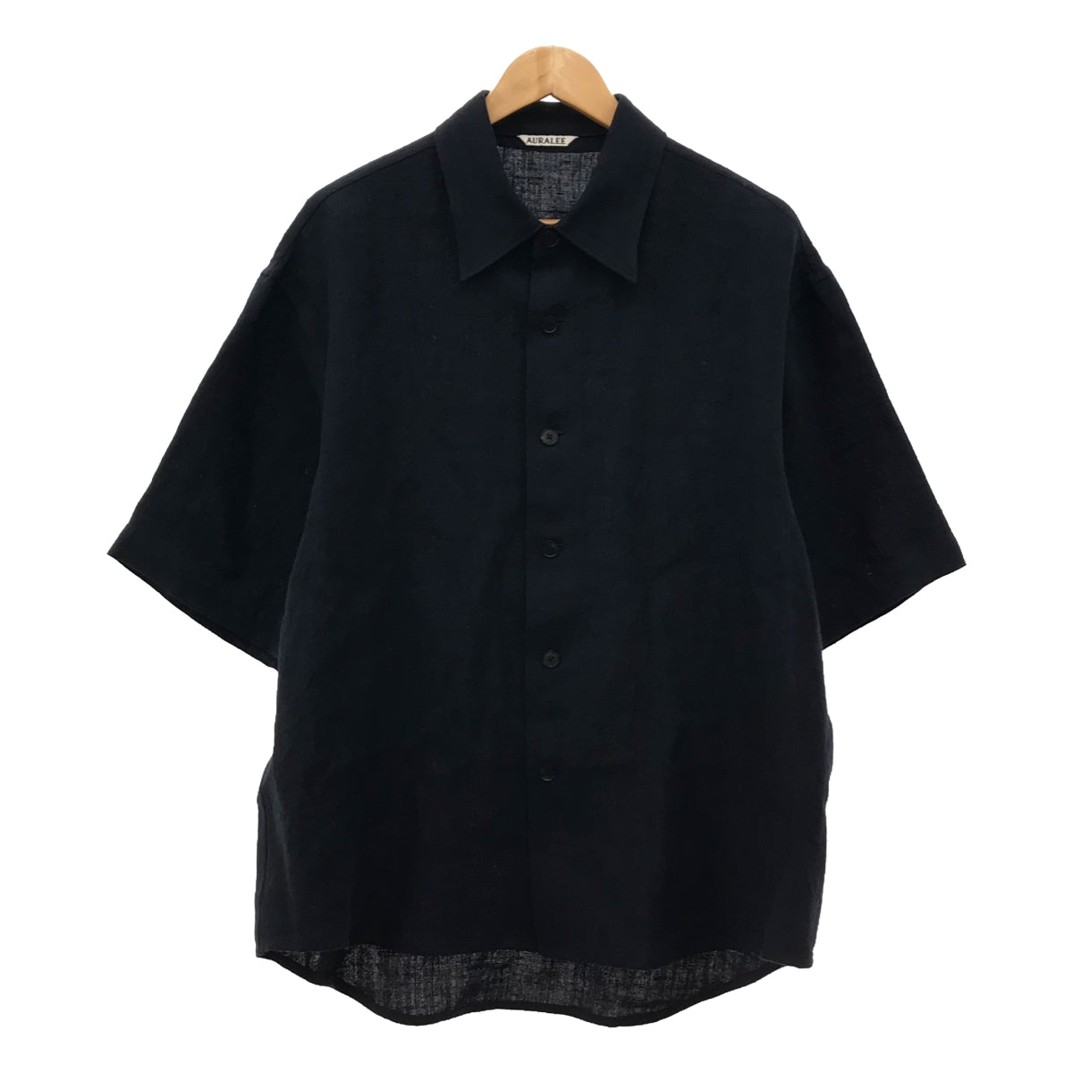 【미품】 AURALEE / 오라리 | 2024SS | LINEN SILK TWEED HALF SLEEVED SHIRT / 린넨 실크 트위드 하프 슬리브 셔츠 | 3 | Dark Navy | 남성