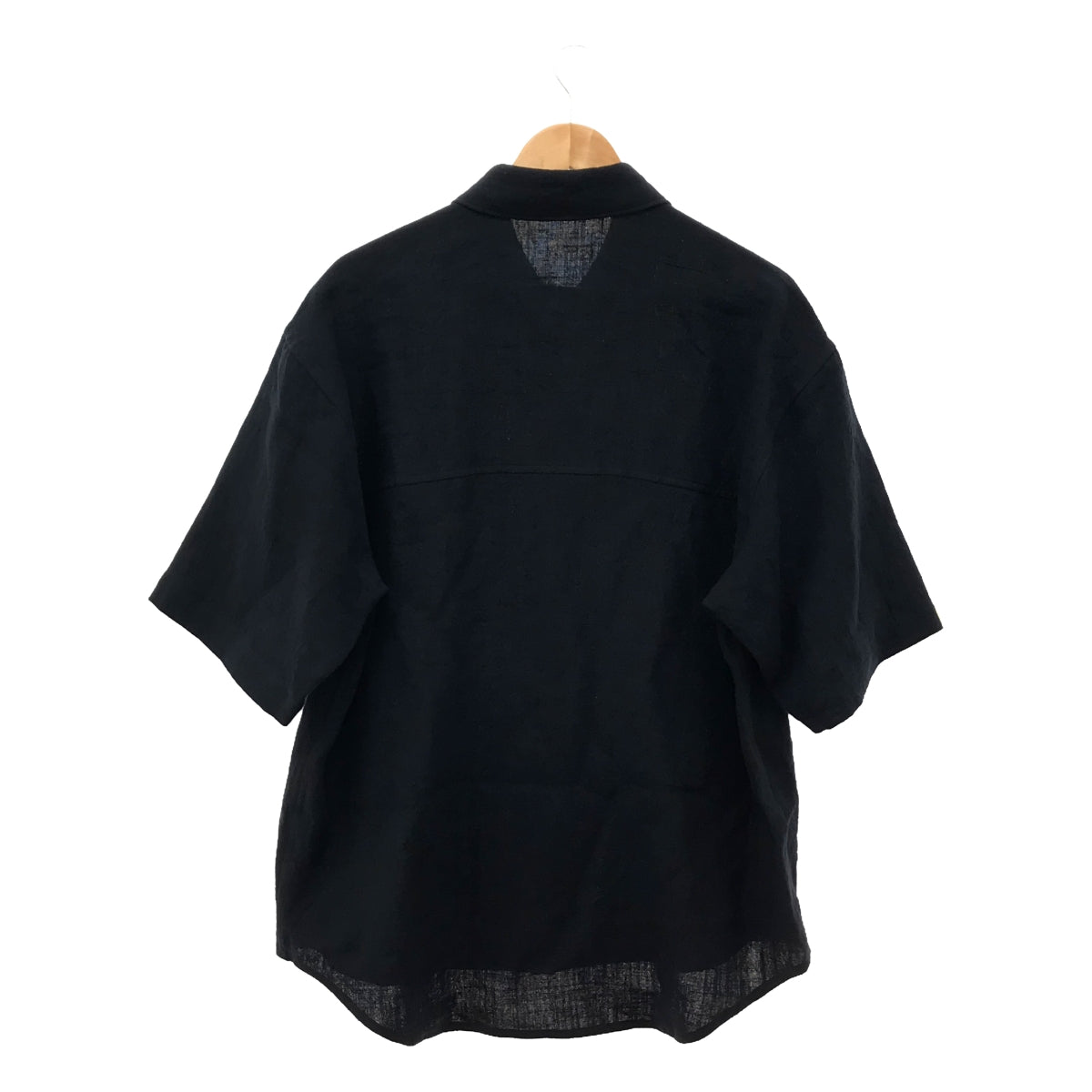 【미품】 AURALEE / 오라리 | 2024SS | LINEN SILK TWEED HALF SLEEVED SHIRT / 린넨 실크 트위드 하프 슬리브 셔츠 | 3 | Dark Navy | 남성