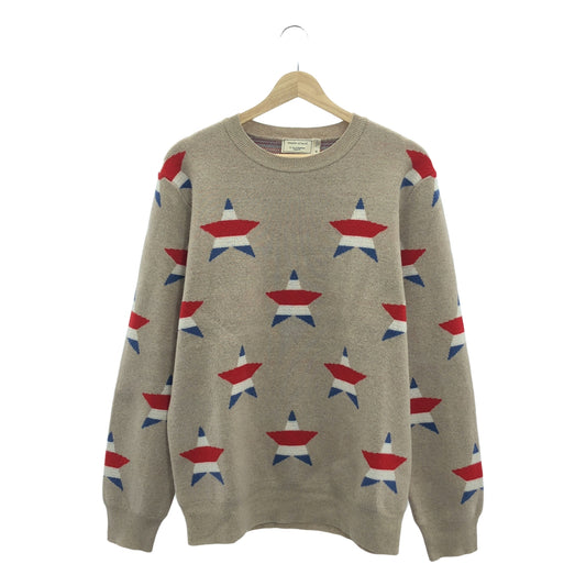 MAISON KITSUNE | Wool cashmere star all-over print pullover knit | M | Men's