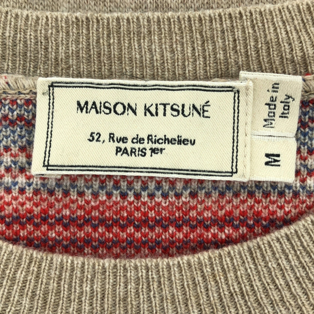 MAISON KITSUNE / メゾンキツネ | ウール カシミヤ スター 総柄 プルオーバー ニット | M | ベージュ | メンズ