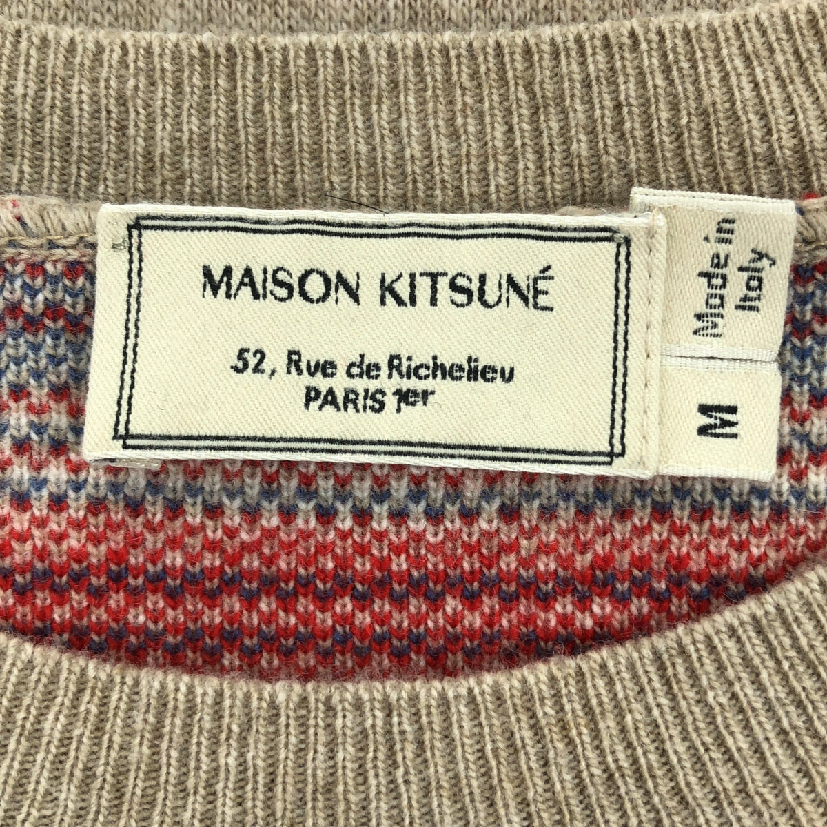MAISON KITSUNE | Wool cashmere star all-over print pullover knit | M | Men's