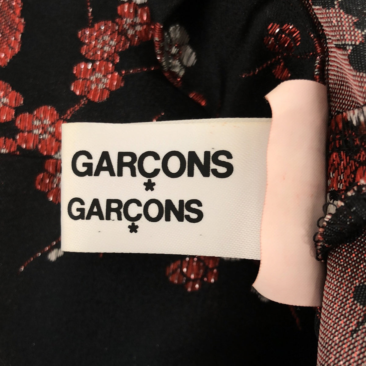 【미품】 COMME des GARCONS COMME des GARCONS / 콤콤 | 2021SS | 폴리 에스테르 자 가드 노 컬러 사이드 슬릿 차이나 재킷 | XS | 블랙/레드 | 여성